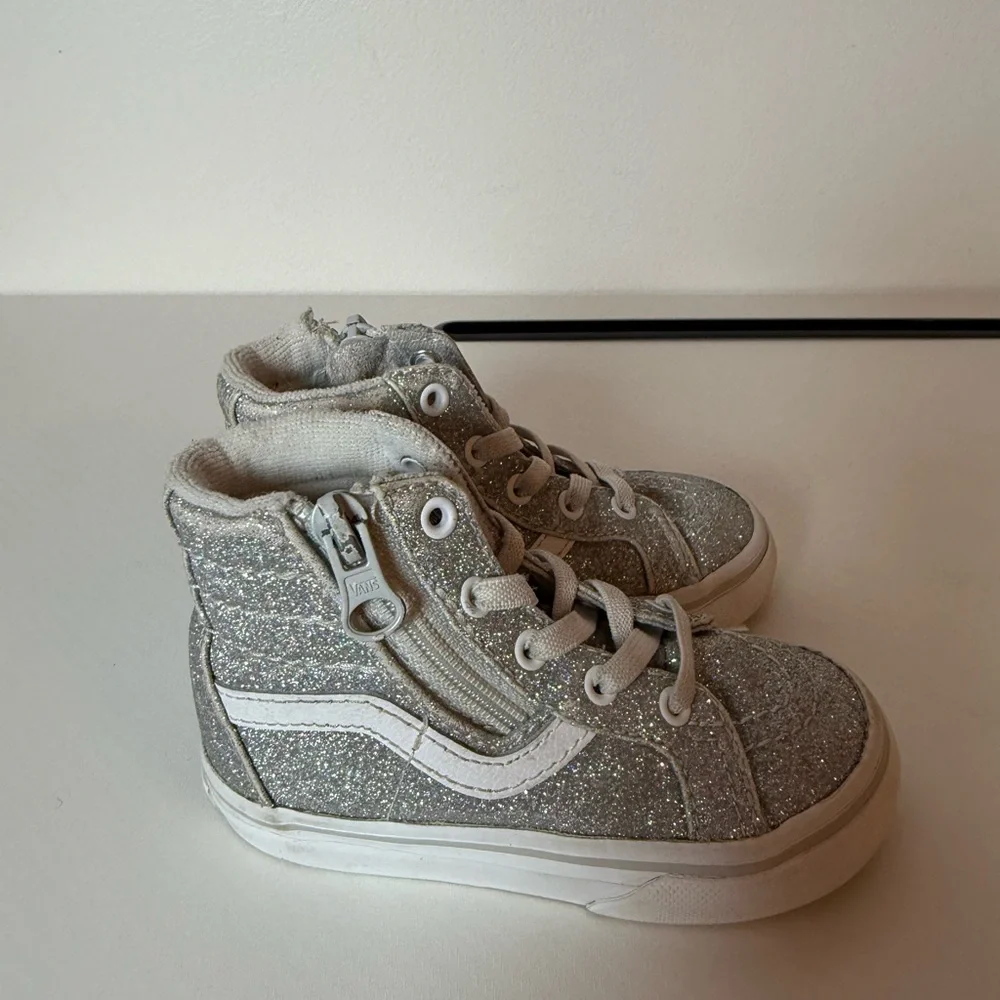 Silver Vans‎ Glitter High-Top Sneakers girls